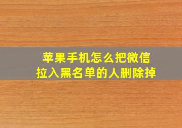 苹果手机怎么把微信拉入黑名单的人删除掉