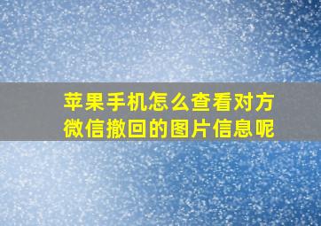 苹果手机怎么查看对方微信撤回的图片信息呢