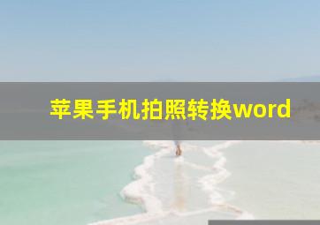 苹果手机拍照转换word