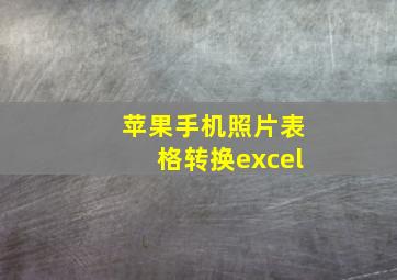 苹果手机照片表格转换excel