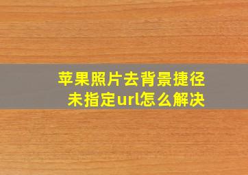 苹果照片去背景捷径未指定url怎么解决