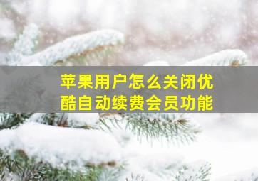 苹果用户怎么关闭优酷自动续费会员功能