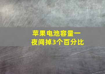 苹果电池容量一夜间掉3个百分比