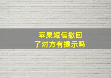 苹果短信撤回了对方有提示吗