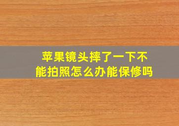 苹果镜头摔了一下不能拍照怎么办能保修吗