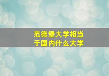 范德堡大学相当于国内什么大学