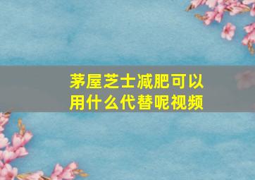 茅屋芝士减肥可以用什么代替呢视频