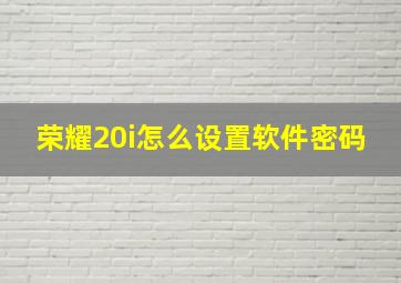 荣耀20i怎么设置软件密码