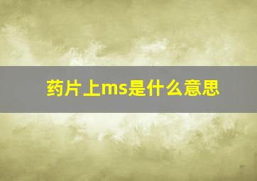 药片上ms是什么意思