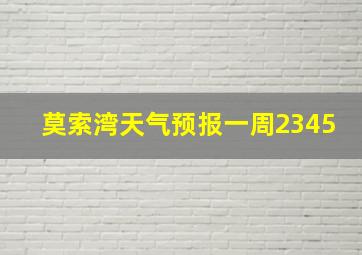 莫索湾天气预报一周2345