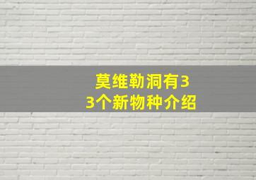 莫维勒洞有33个新物种介绍