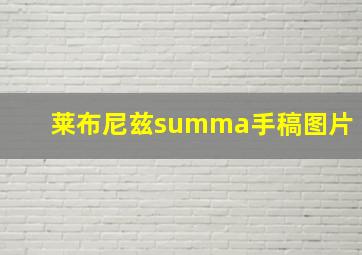 莱布尼兹summa手稿图片