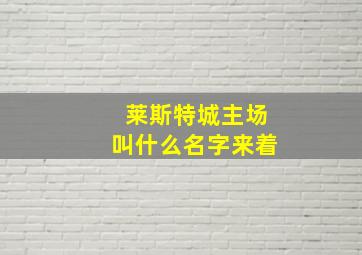 莱斯特城主场叫什么名字来着