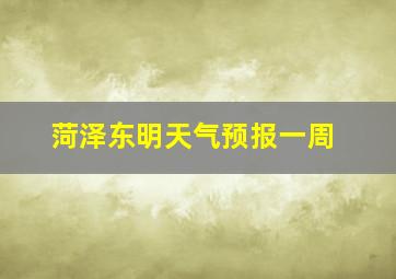 菏泽东明天气预报一周