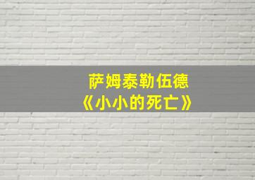 萨姆泰勒伍德《小小的死亡》