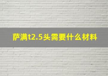 萨满t2.5头需要什么材料