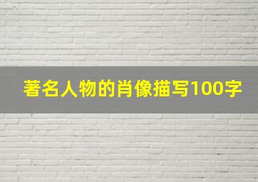 著名人物的肖像描写100字