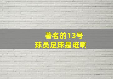 著名的13号球员足球是谁啊