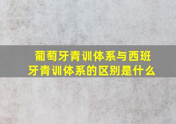 葡萄牙青训体系与西班牙青训体系的区别是什么