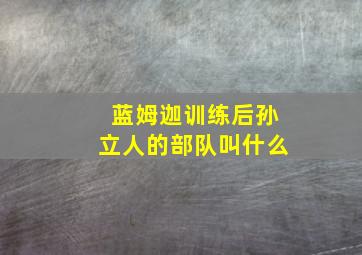 蓝姆迦训练后孙立人的部队叫什么