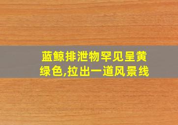 蓝鲸排泄物罕见呈黄绿色,拉出一道风景线