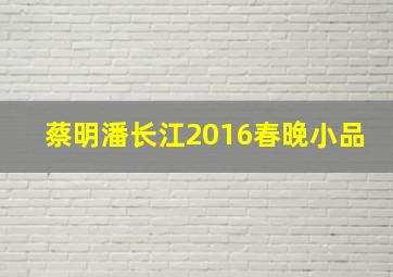 蔡明潘长江2016春晚小品