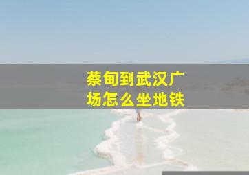 蔡甸到武汉广场怎么坐地铁