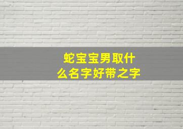 蛇宝宝男取什么名字好带之字