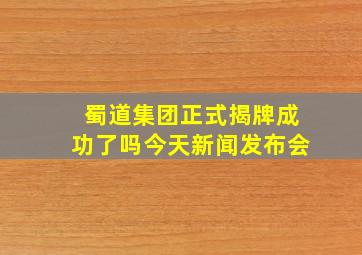 蜀道集团正式揭牌成功了吗今天新闻发布会