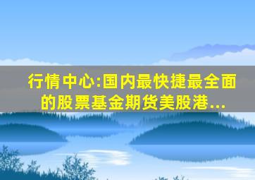 行情中心:国内最快捷最全面的股票基金期货美股港...