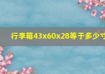 行李箱43x60x28等于多少寸