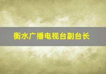 衡水广播电视台副台长