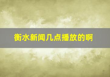 衡水新闻几点播放的啊