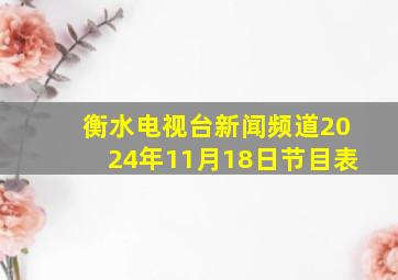 衡水电视台新闻频道2024年11月18日节目表