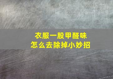 衣服一股甲醛味怎么去除掉小妙招