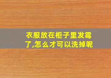 衣服放在柜子里发霉了,怎么才可以洗掉呢