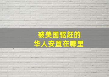 被美国驱赶的华人安置在哪里