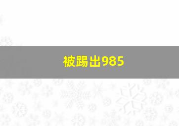 被踢出985