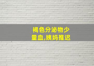 褐色分泌物少量血,姨妈推迟