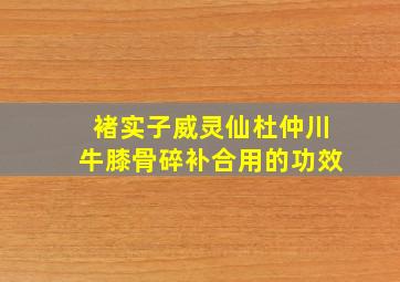 褚实子威灵仙杜仲川牛膝骨碎补合用的功效