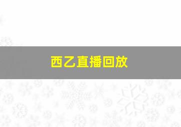 西乙直播回放