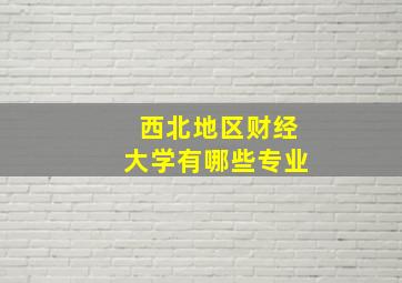 西北地区财经大学有哪些专业