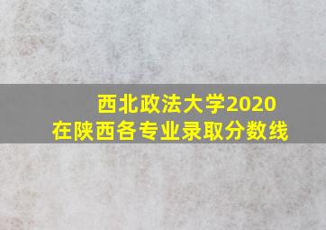 西北政法大学2020在陕西各专业录取分数线