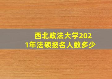 西北政法大学2021年法硕报名人数多少