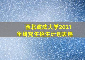 西北政法大学2021年研究生招生计划表格