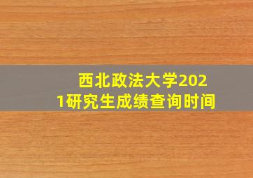 西北政法大学2021研究生成绩查询时间