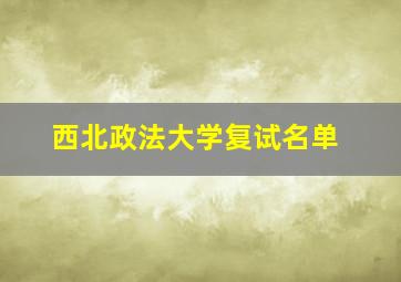 西北政法大学复试名单