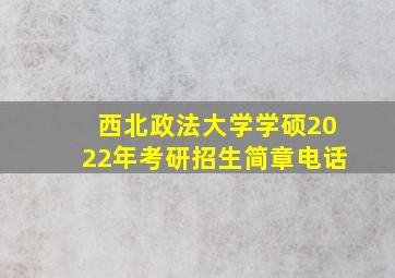 西北政法大学学硕2022年考研招生简章电话