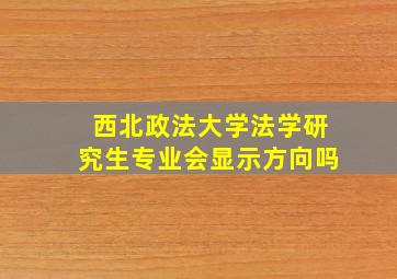 西北政法大学法学研究生专业会显示方向吗