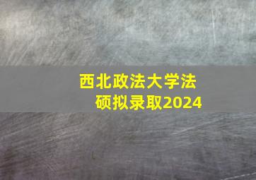 西北政法大学法硕拟录取2024